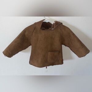 Winter Suede Faux Shearling Hooded Baby Winter Jacket size 12-18 months